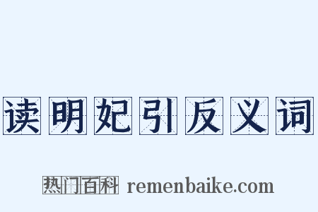 读明妃引反义词是什么意思的图片